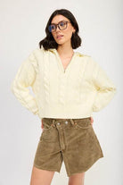 Half Zip Cable Knit Sweater - VacationGrabs