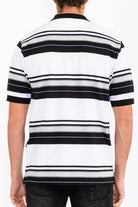 Old School Striped Pique Polo Shirt - VacationGrabs