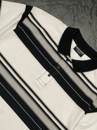 Old School Striped Pique Polo Shirt - VacationGrabs