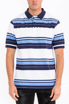 Old School Striped Pique Polo Shirt - VacationGrabs