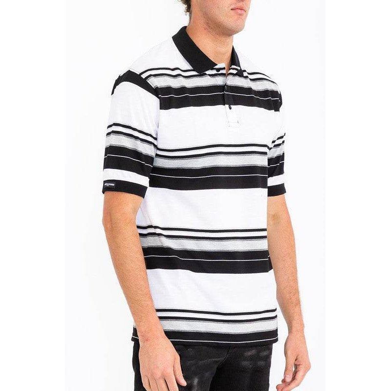 Old School Striped Pique Polo Shirt - VacationGrabs