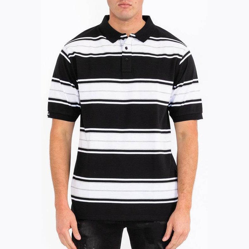 Old School Striped Pique Polo Shirt - VacationGrabs