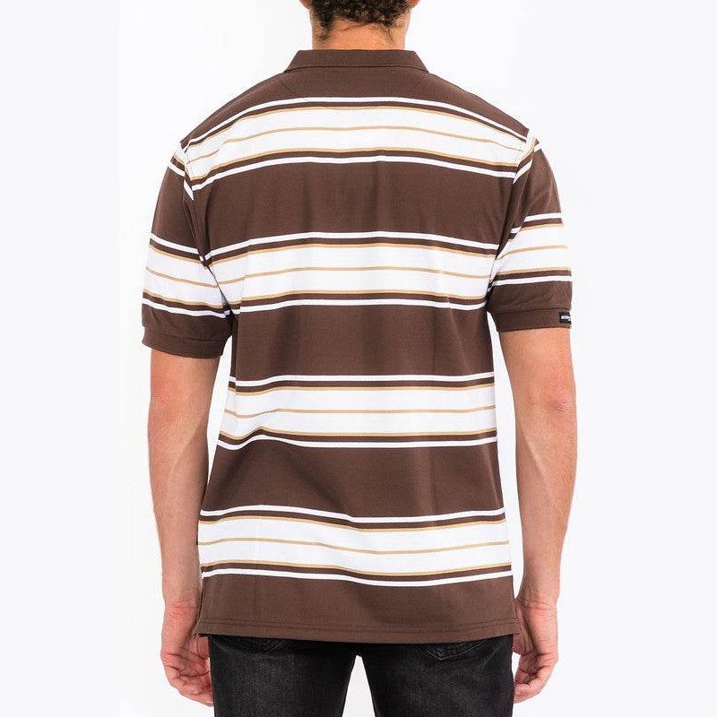 Old School Striped Pique Polo Shirt - VacationGrabs