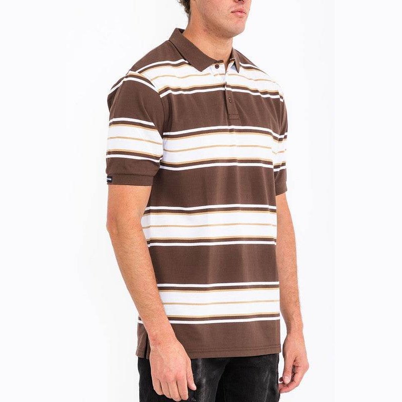 Old School Striped Pique Polo Shirt - VacationGrabs