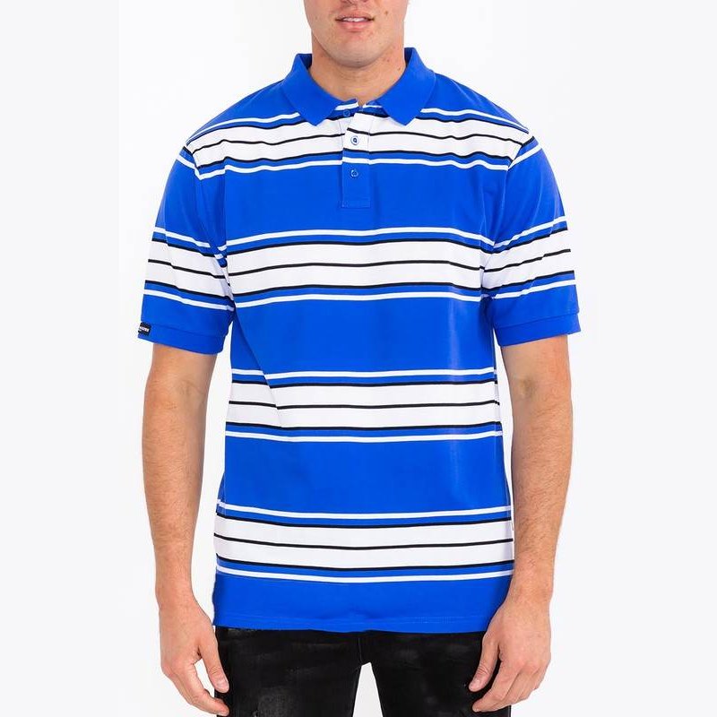 Old School Striped Pique Polo Shirt - VacationGrabs