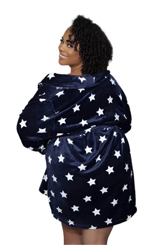 Kaylee Robe Star Print Womens Robe - VacationGrabs