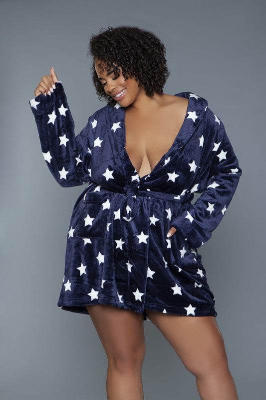Kaylee Robe Star Print Womens Robe - VacationGrabs