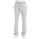 Mens Solid Fleece Flare Stacked Pants - VacationGrabs
