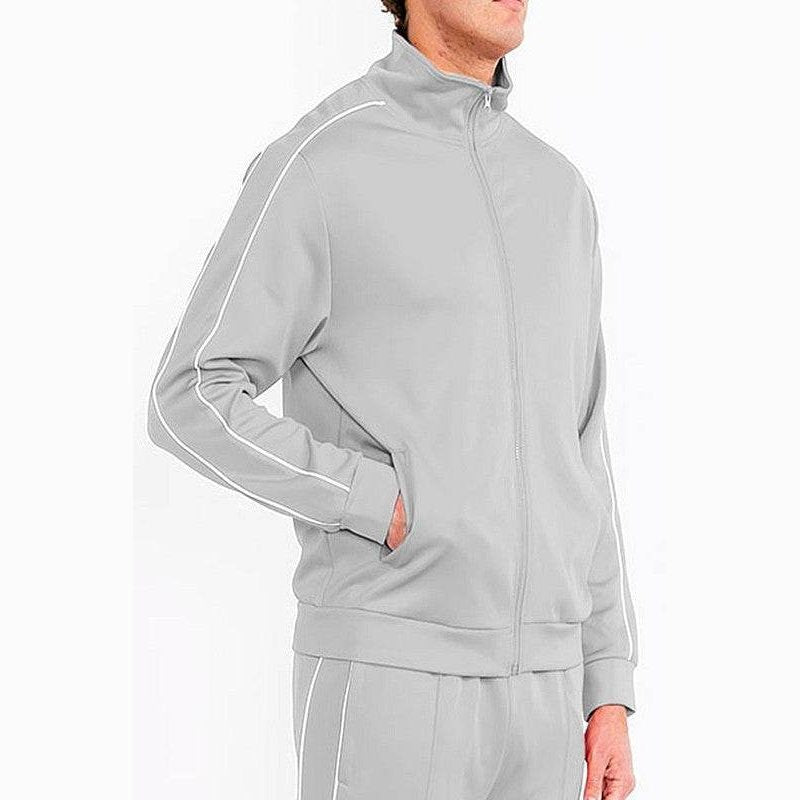 Mens Red w/White Side Pipe Track Jacket - VacationGrabs