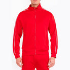 Mens Red w/White Side Pipe Track Jacket - VacationGrabs