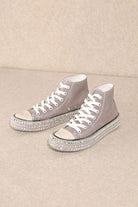 Women's Tennis Shoes D-Chantel-High Top, Studs, Sneakers - VacationGrabs
