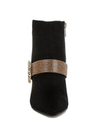 Asagao Diamante & Rhinestones Strap Boots - VacationGrabs