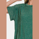 Zenana Washed Ribbed Short Sleeve Top - VacationGrabs