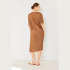 Pleated Dolman Sleeve Dress - VacationGrabs