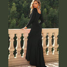 Square Neck Long Sleeve Dress - VacationGrabs