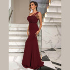 Rhinestone One-Shoulder Formal Dress - VacationGrabs