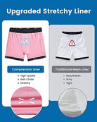 Mens Swim Trunks Compression Liner Quick Dry Zipper Pockets - VacationGrabs