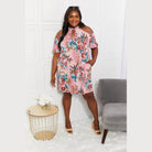 Sew In Love Full Size Fresh-Cut Flowers Cold-Shoulder Dress - VacationGrabs