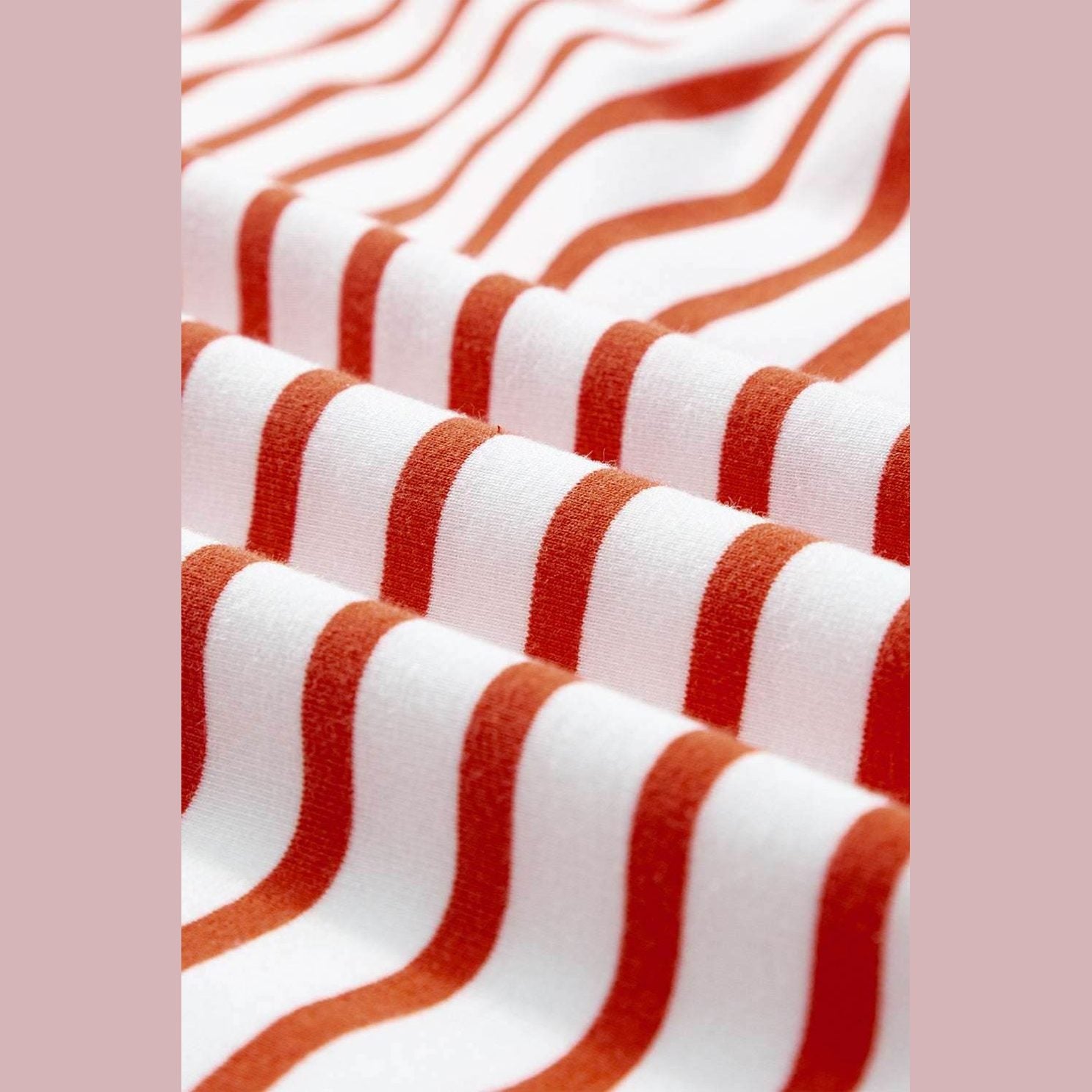 Orange Stripe Oversized Contrast Trim Exposed Seam High Low T Shirt - VacationGrabs