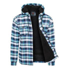 Men's Flannel Sherpa Lined Jacket with Hood - VacationGrabs