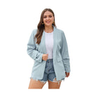 Plus Size Shawl Collar Long Sleeve Blazer - VacationGrabs