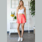 Pink Full Size High Waist Skort - VacationGrabs