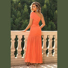 Women's Dresses One-Shoulder Ruched Maxi Dresses