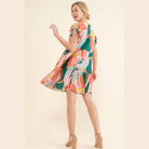 Women's Dresses And The Why Printed Double Ruffle Sleeve Dress