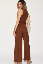 Women's Pants Basic Bae Full Size Ribbed Tank and Wide Leg Pants Set