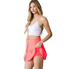 Pink Full Size High Waist Skort - VacationGrabs