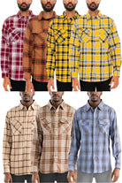 Long Sleeve Flannel Full Plaid Checkered Shirt - VacationGrabs
