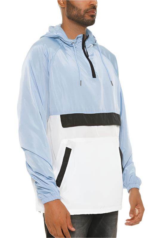 Color Block Anorak Jacket Pullover Windbreaker - VacationGrabs