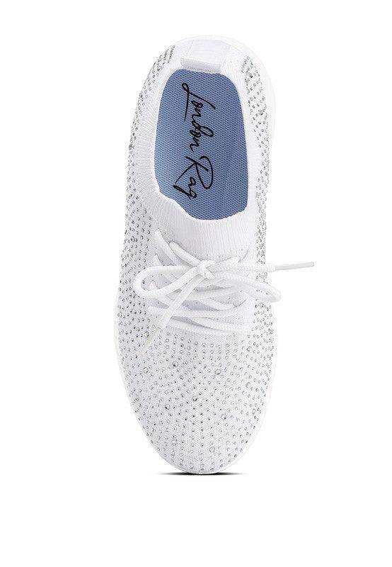 Women's Tennis Shoes Elizha Stud Embellished Lace Up - VacationGrabs