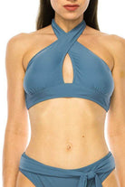 Two Piece Criss Cross Bow Tied Bikini - VacationGrabs
