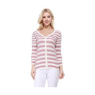 V Neck Striped Spandex Sweater Cardigan - VacationGrabs