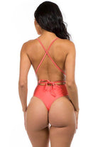 Deep V-Neck One-Piece Bathing Suit - VacationGrabs