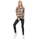 Boyfriend Fit Checker Plaid Flannel Long Sleeve - VacationGrabs