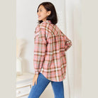 Plaid Collared Long Sleeve Button-Up Shirt - VacationGrabs