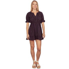 Textured Woven Ruffled Mini Dress - VacationGrabs
