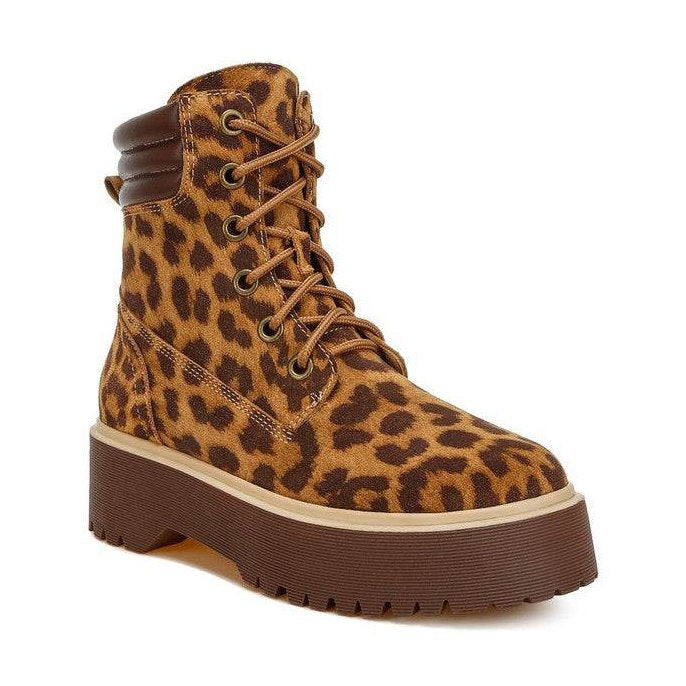 Ujola High Ankle Leopard Print Suede Boots - VacationGrabs