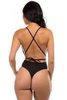 Deep V-Neck One-Piece Bathing Suit - VacationGrabs