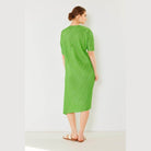 Pleated Dolman Sleeve Dress - VacationGrabs