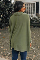 Jungle Green Cowl Neck Shift Tunic Top - VacationGrabs