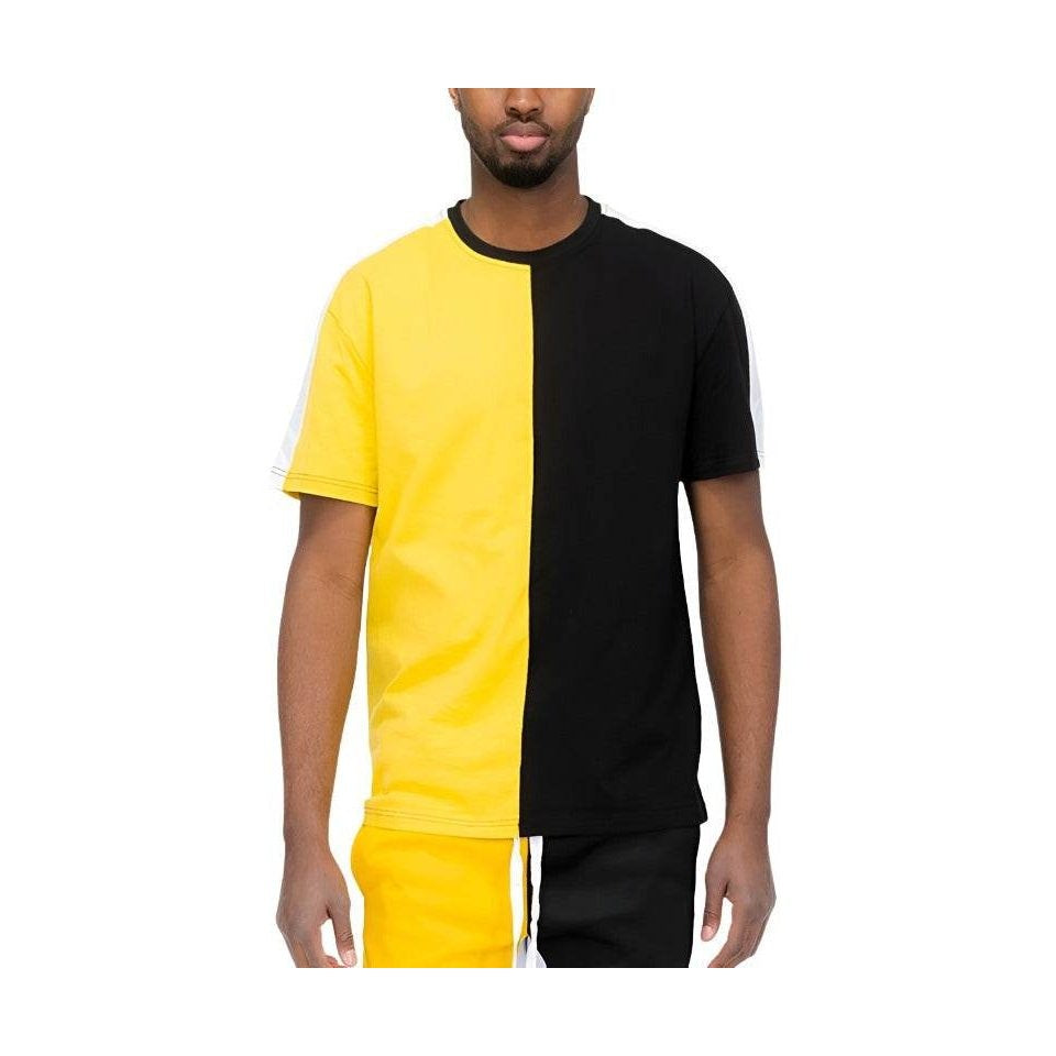Two Tone Color Block Short Sleeve Tshirt - VacationGrabs