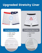 Mens Swim Trunks Compression Liner Quick Dry Zipper Pockets - VacationGrabs