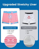 Mens Swim Trunks Compression Liner Quick Dry Zipper Pockets - VacationGrabs