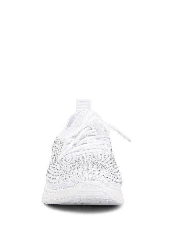 Women's Tennis Shoes Elizha Stud Embellished Lace Up - VacationGrabs