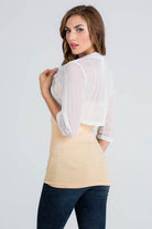 3/4 sleeve Sheer Chiffon open front Bolero - VacationGrabs