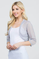 3/4 sleeve Sheer Chiffon open front Bolero - VacationGrabs