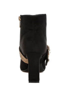 Asagao Diamante & Rhinestones Strap Boots - VacationGrabs